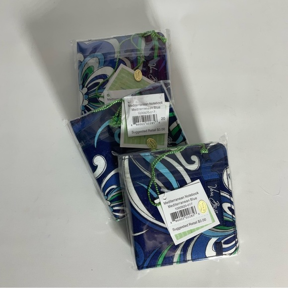 Vera Bradley NWT Notebook Mediterranean Blue 4x4 Blank Pages Elastic Band Close - Picture 9 of 10